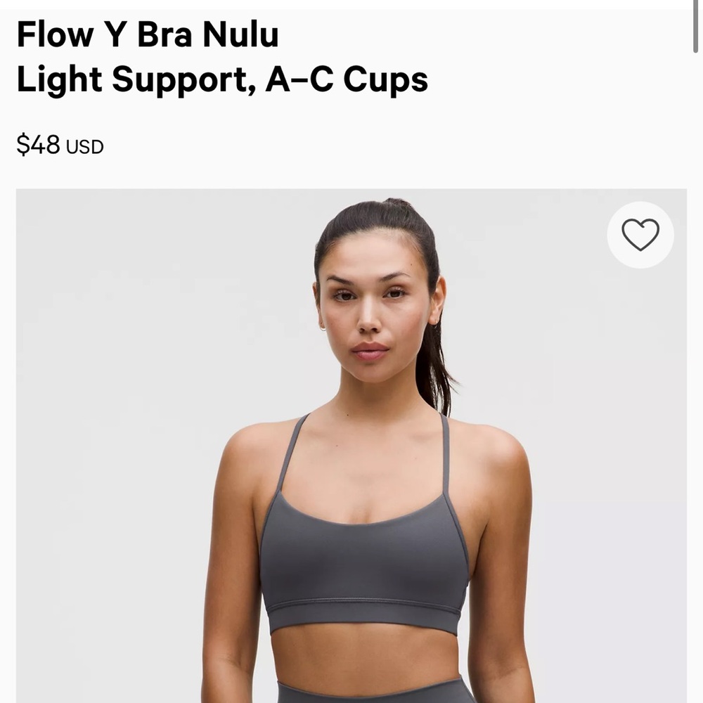 Lululemon nulu sports bra- size 8- graphite